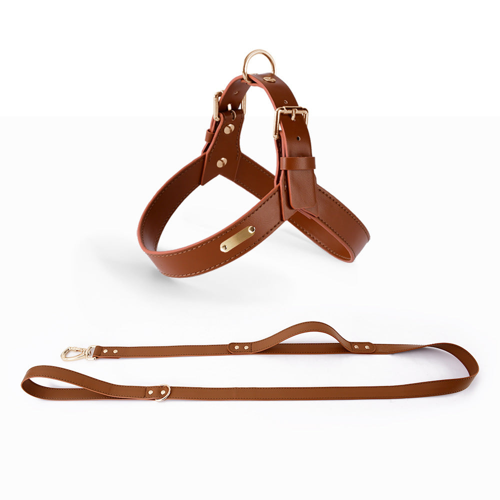 LORENZO PU LEATHER HARNESS + LEASH